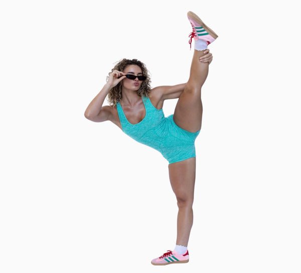 CurveForm Playsuit - Aqua Mist