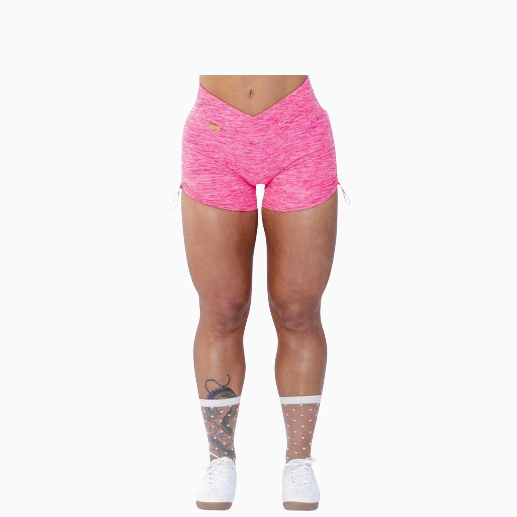 Ruched Pocket Track Shorts - Candy Pop Pink