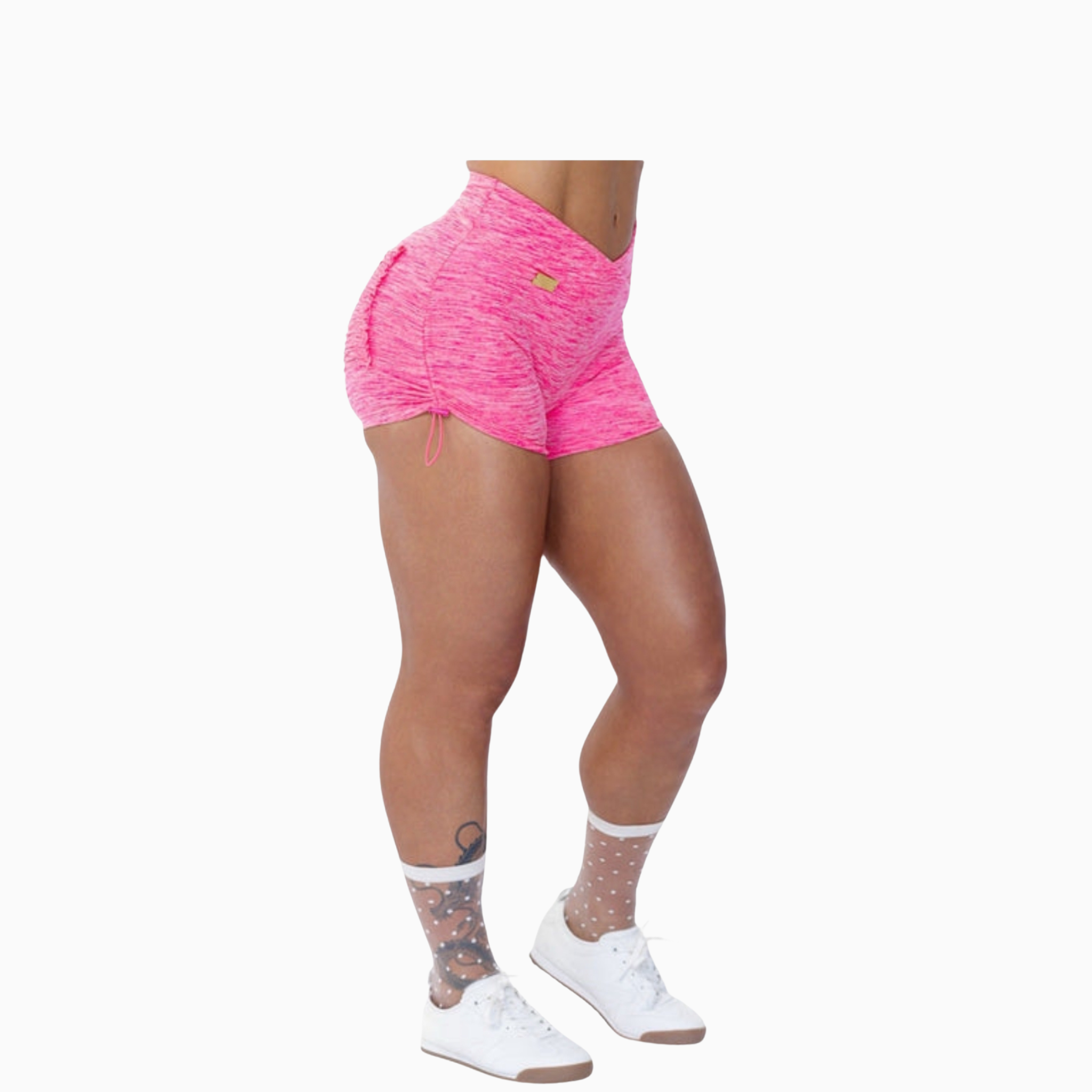 Ruched Pocket Track Shorts - Candy Pop Pink