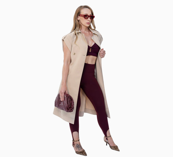 Stride Strap Leggings - Bordeaux Nior