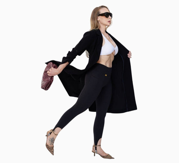 Stride Strap Leggings - Onyx