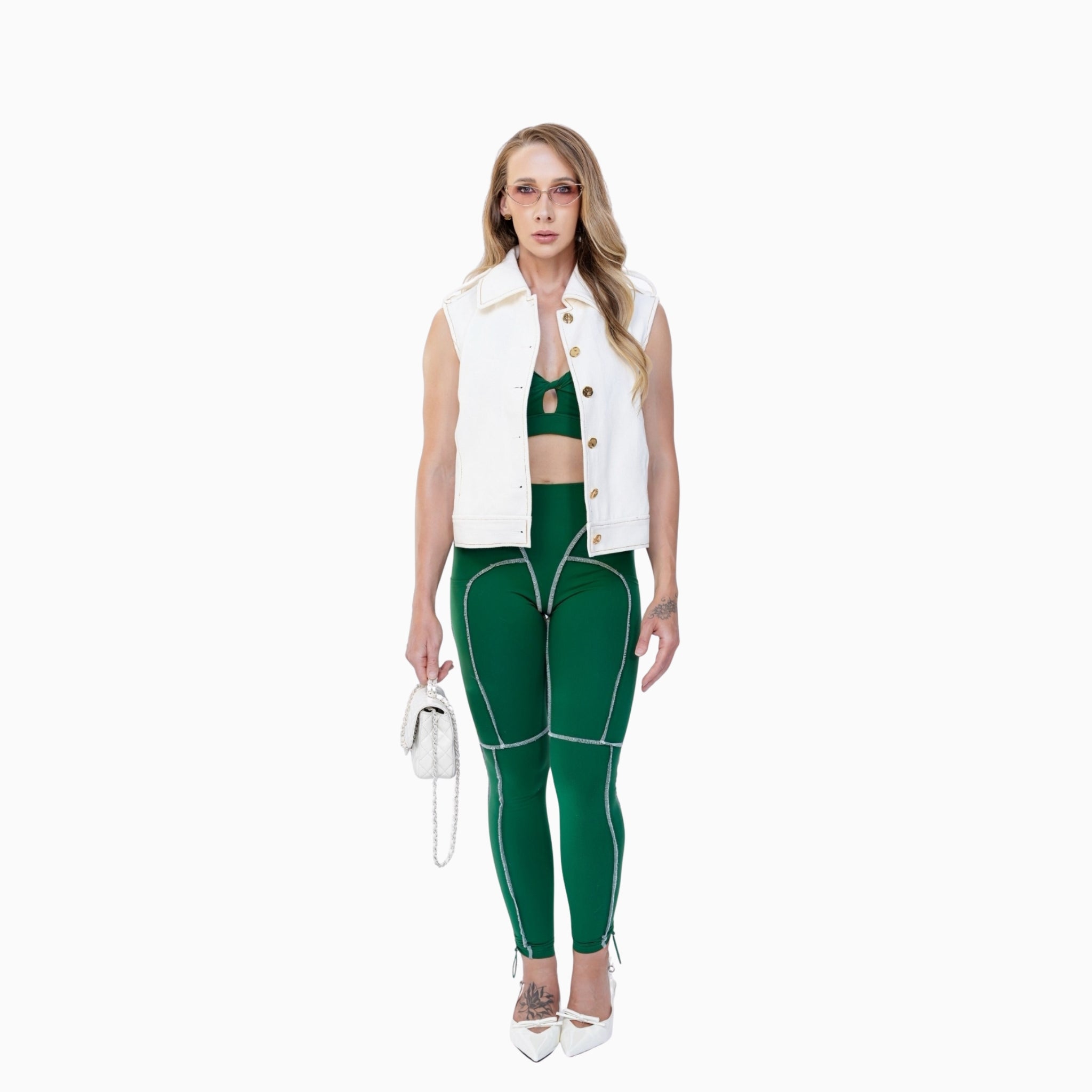 Fusion Track Leggings - Emerald Green