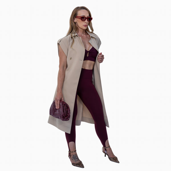 Stride Strap Leggings - Bordeaux Nior
