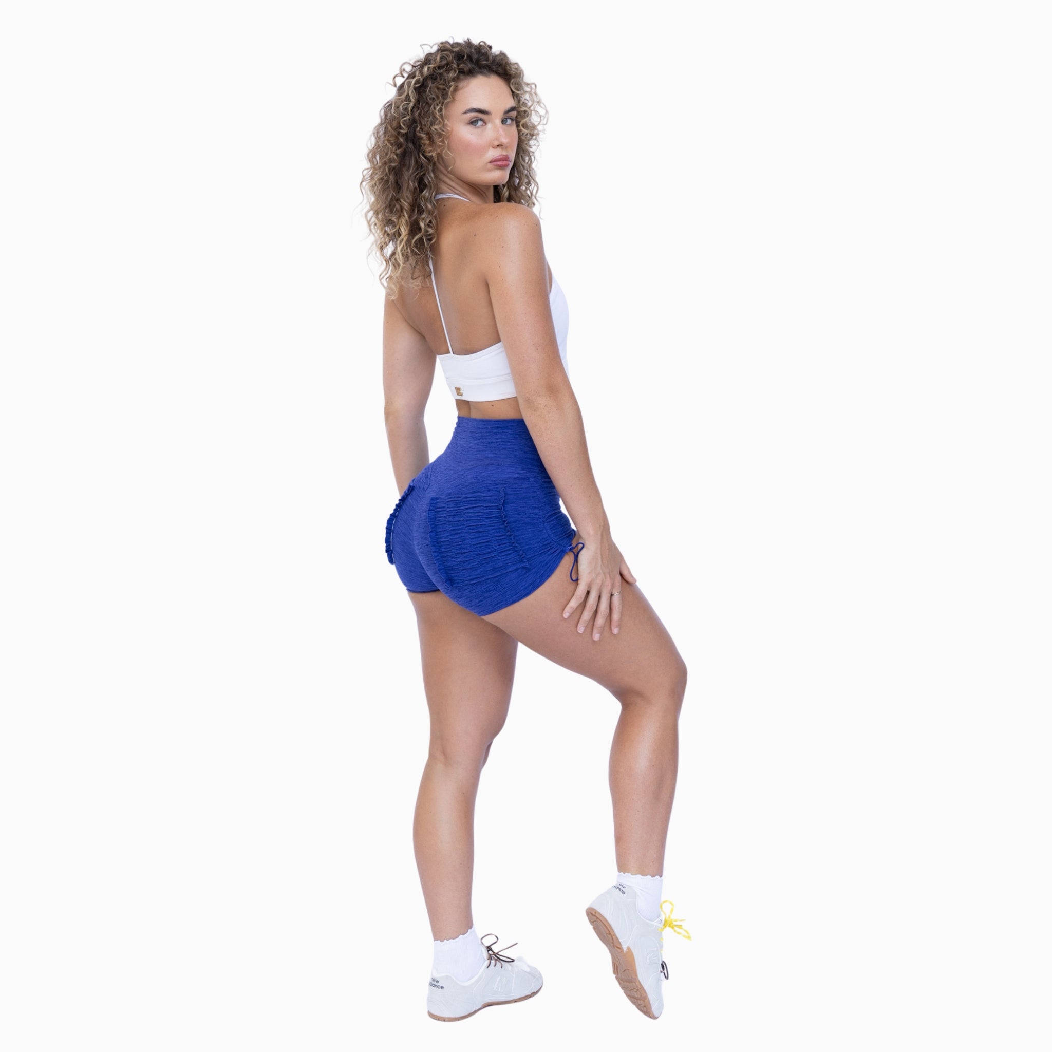 Ruched Pocket Track Shorts - Royal