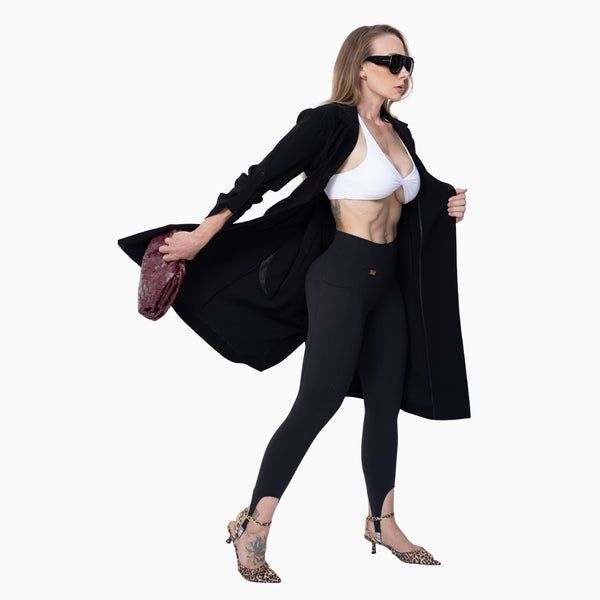 Stride Strap Leggings - Onyx
